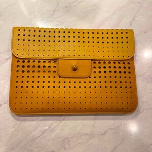 BCBG tan clutch